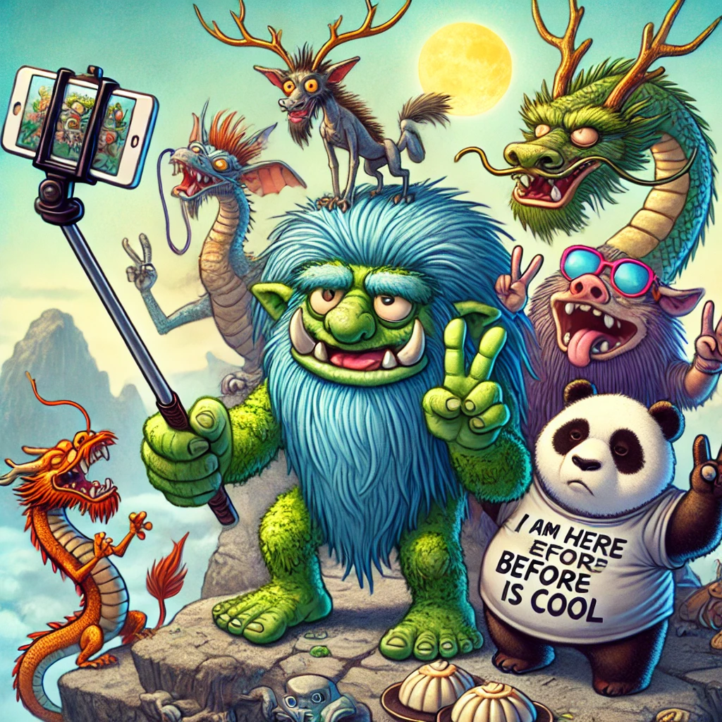 BREAKING: Legendary Norwegian Troll Meets Chinese Mythological Creatures at Secret Jade Summit Gathering