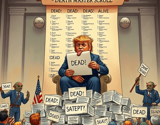 TRUMPTHOR THE ORANGE DECLARES 6,100 LIVING IMMIGRANTS… DEAD. YES. DEAD. STILL BREATHING. STILL WALKING. DEAD.