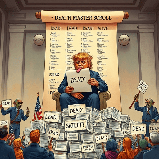 TRUMPTHOR THE ORANGE DECLARES 6,100 LIVING IMMIGRANTS… DEAD. YES. DEAD. STILL BREATHING. STILL WALKING. DEAD.